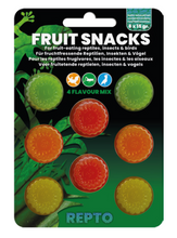 Load image into Gallery viewer, I Repto Fruit Snacks sono l'alimento ideale per animali che in natura si nutrono di nettare o frutta. Perfetti per una vasta gamma di rettili, uccelli esotici e insetti tropicali, questi snack offrono una fonte gustosa e nutriente di energia. Disponibili in 4 gusti irresistibili e in un pratico mix pack, sono pensati per soddisfare anche i palati più esigenti.
